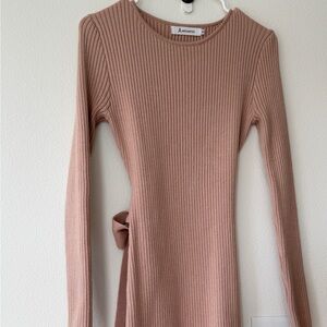 ANRABESS Ribbed Knit Midi Dress